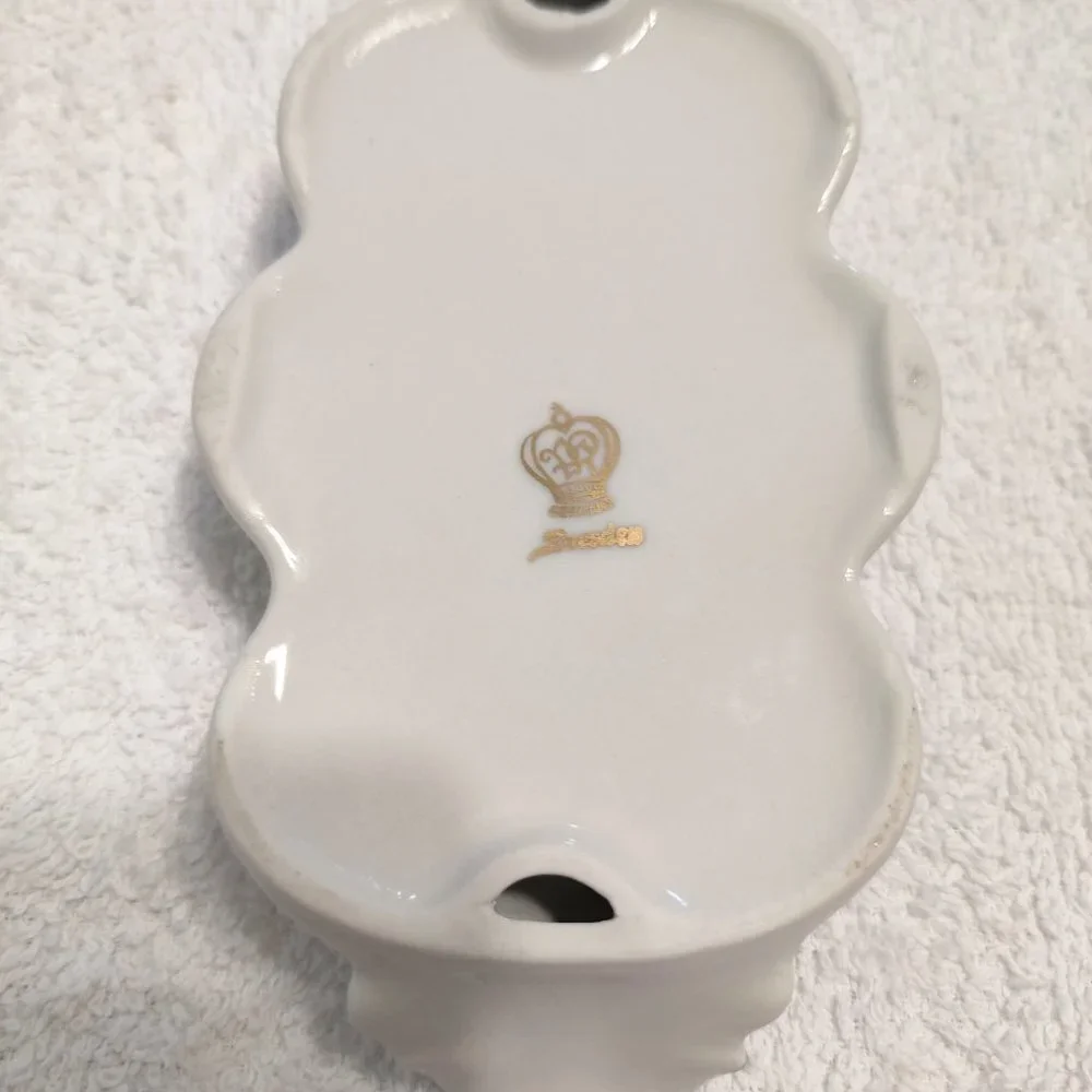 Vintage Dresden Floral Heart Salt and Pepper Set